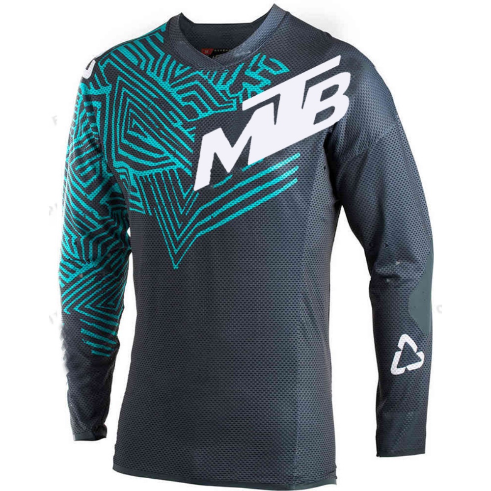 Mountain Biking Gear - アウトドアサイクリング長袖トップス MTB プリント通気性メッシュマウンテンバイクジャージユニセックスライディングギア