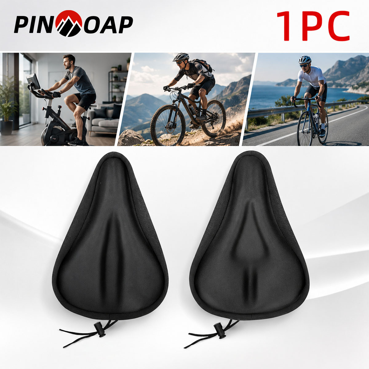 Mountain Biking Pads - PINMOAP 2 個自転車シートカバーコンフォートパッド入りサドルクッションソフト防水自転車シートパッドマウンテンロードスピンバイクサイクリング用