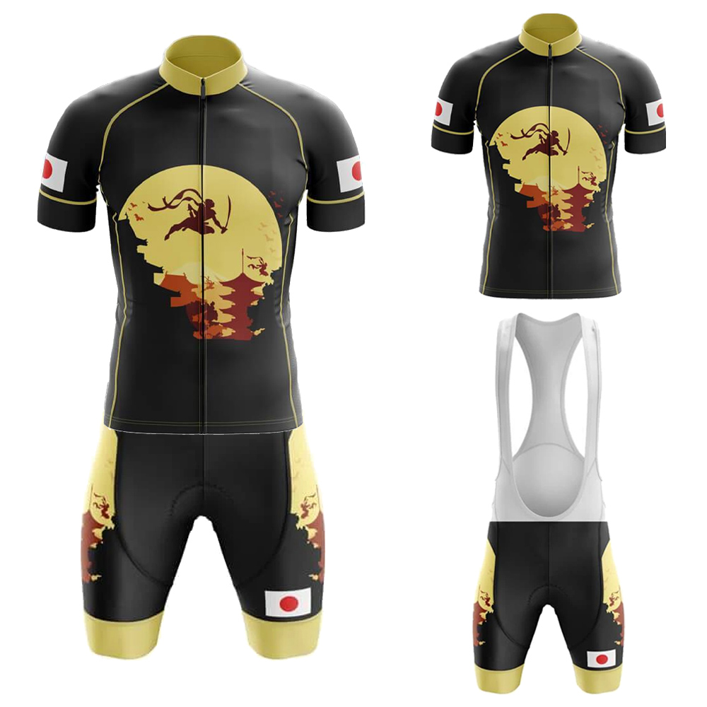 Mountain Biking Japan - 日本サイクリングジャージセット男性用半袖マウンテンバイク服スーツビブショーツジェル通気性パッド