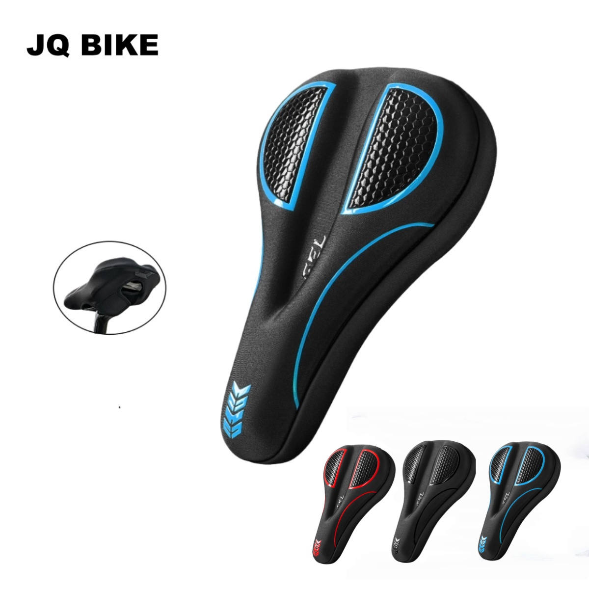 Mountain Biking Pads - 快適な自転車シートクッション - エクササイズ、マウンテンバイク、ロードバイク用のパッド入りジェルサドルカバー、ほとんどの自転車にユニバーサルフィット
