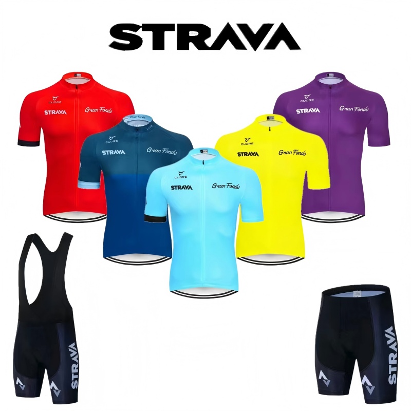 Mountain Biking Jerseys Men - STRAVA サイクリングセットサイクリング服男性サイクリングジャンパー男性サイクリングショーツマウンテンバイクロードバイク乗馬 Ruit