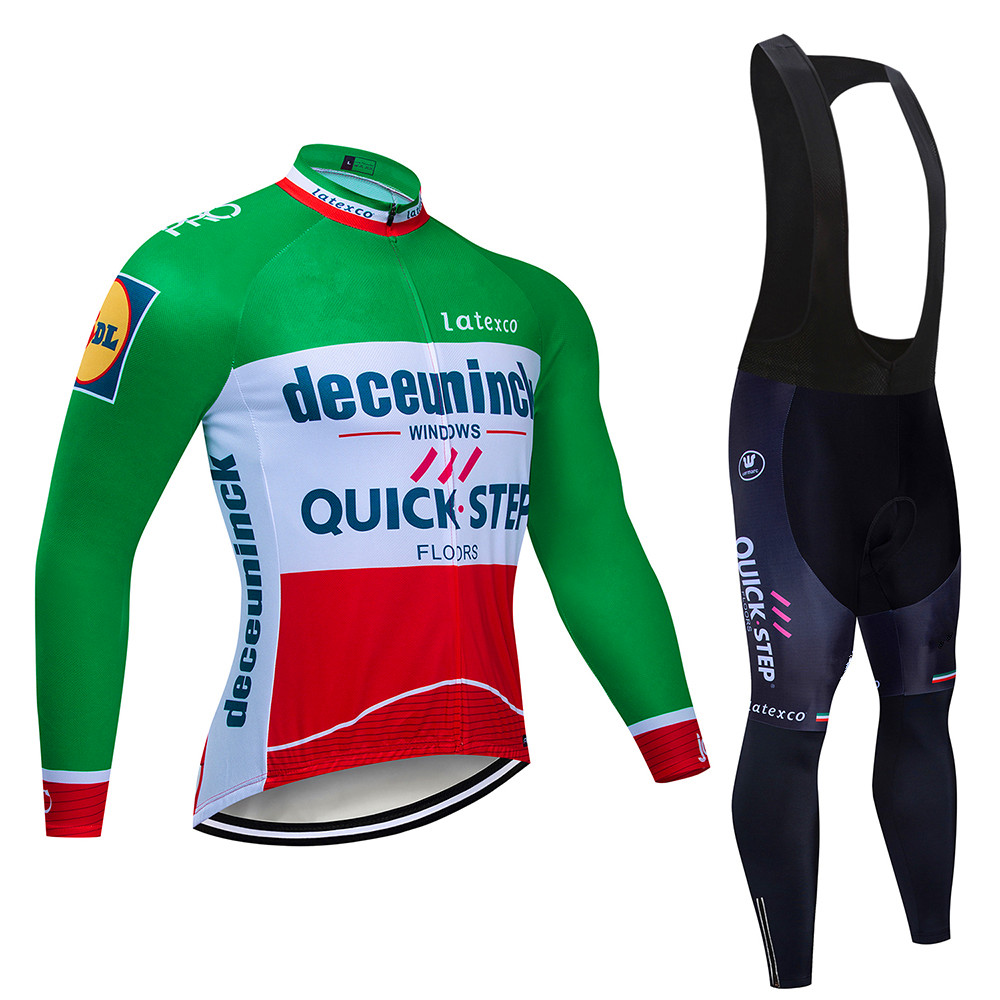 クイックステップサイクリングジャージセット,長袖,マウンテン - Mountain Biking Jerseys Men のレビューと価格
