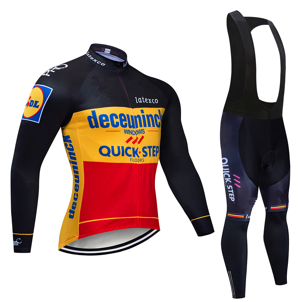クイックステップサイクリングジャージセット,長袖,マウンテン - Mountain Biking Jerseys Men のレビューと価格