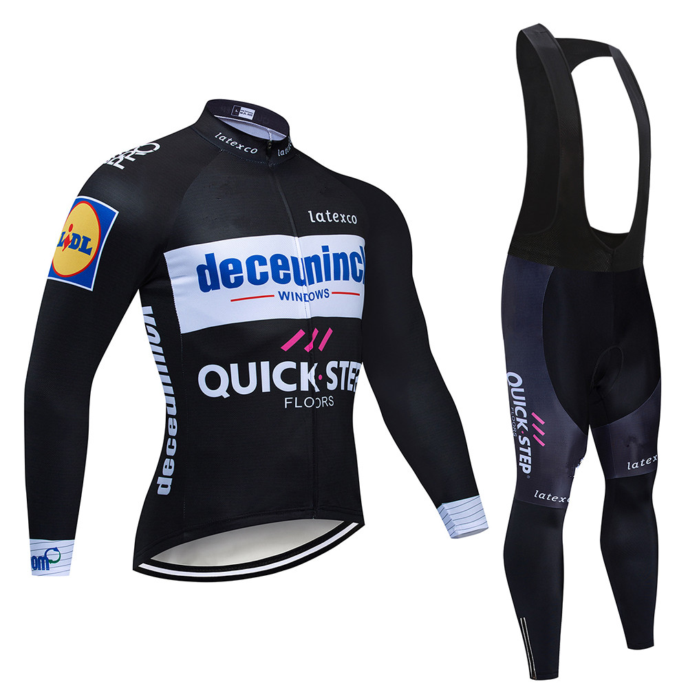 クイックステップサイクリングジャージセット,長袖,マウンテン - Mountain Biking Jerseys Men のレビューと価格