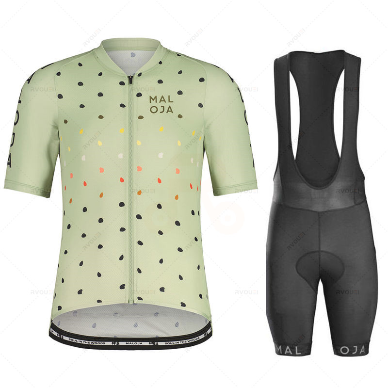 マロハサイクリングジャージー服セット、ビブショーツ、ジェルパ - Mountain Biking Jerseys Men のレビューと価格