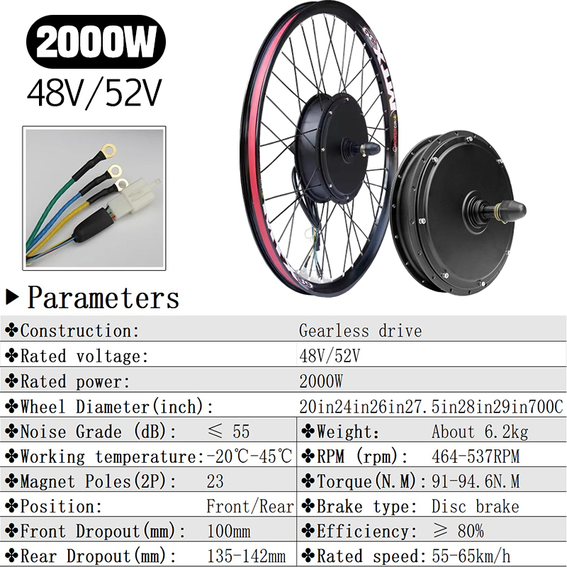 MTX 48V52V 2000W 電動自転車モーターホイール - Mountain Biking Gear のレビューと価格