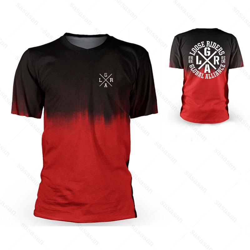 男性用のルーズな半袖Tシャツ,マウンテンバイクウェア,通気性 - Mountain Biking Jerseys Men のレビューと価格