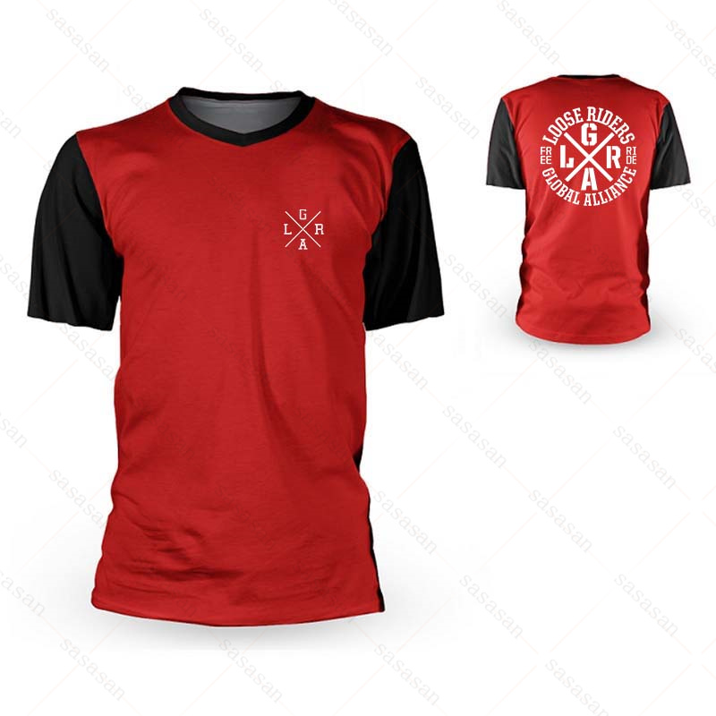 男性用のルーズな半袖Tシャツ,マウンテンバイクウェア,通気性 - Mountain Biking Jerseys Men のレビューと価格